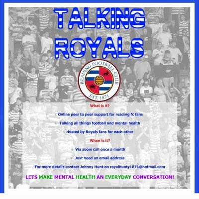 Talking Royals is a monthly peer to peer support group about mental health & football kindly supported by @STARReading and @DaveKitsonCoach  💙🤍 ##readingfc