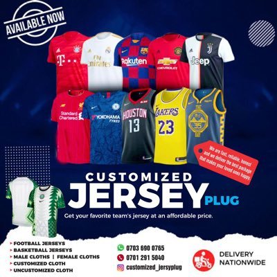 Home Of Quality Jersey 👚 All Jersey posted is available in Different sizes  Price :- 15k ( Some few exception)  instagram:-customized_jerseyplug