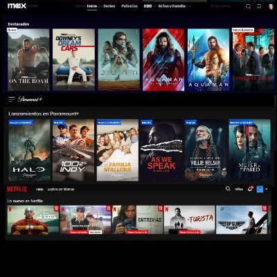 Top 10 Colombia  Paramount, Netflix y  Max.  Perfil no oficial.