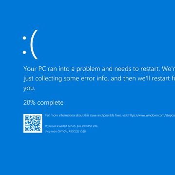 藍白當機畫面指的是微軟Windows作業系統在無法從一個系統錯誤中恢復過來時所顯示的螢幕圖像，嗯？藍白？
