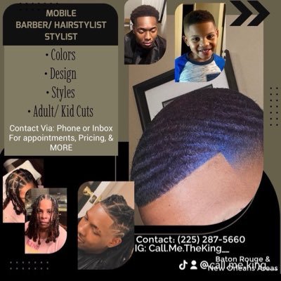 Best mobile Barber/ Styles 💈in the greater Baton Rouge area we do party’s , events and wedding I also cut on LSU campus so if you need that Royal touch DM me