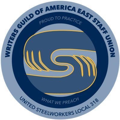 The unionized staff of the Writers Guild of America East | @steelworkers Local 318 | all opinions/views are our own | reposts don’t = endorsements | #1u