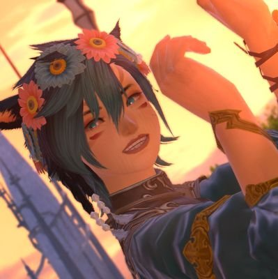 hello I am here to share ffxiv pictures of my green goth miqo koki because she's a silly creature and I love her || LIGHT