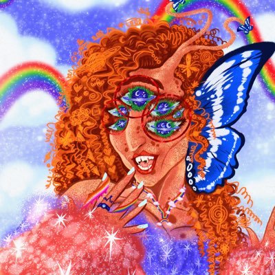 21•curly girl• trippy art / I love butterflies• Buy me a ko-fi: 🌈 • https://t.co/HeFw2Iw8GT • 🌈 ⭐️sometimes nsfw⭐️