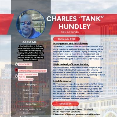 Greetings. My name is Tank, CEO and Founder of Legacy Marketing. If you need help growing your Business let us be of some assistance to you. DM us at any time!