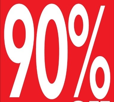 save up to 90% off