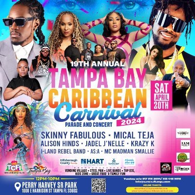This is the official Twitter page for Tampa Bay Caribbean Festival

19th Annual Tampa Bay Caribbean Carnival April 20th 2024