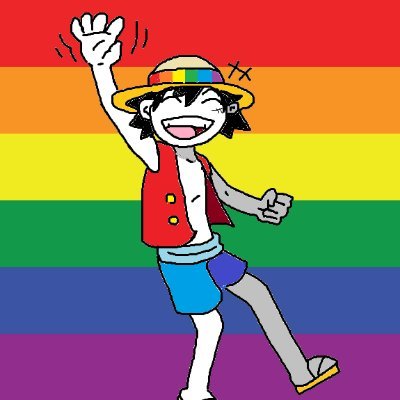 My name is Mokey D. Luufy and I want to become King of the Gays and find the One Piece!
Captain of the Pride Flag Pirates 🏳️‍🌈