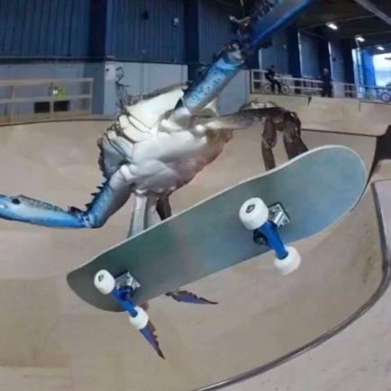 if you see me post on your tweet, be blessed by the skateboarding crab