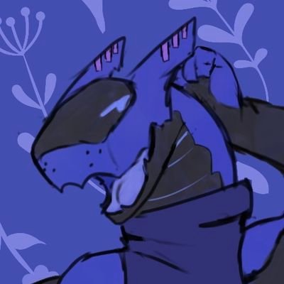 blue scaly guy || 
vent acc for close friends @moose_vent