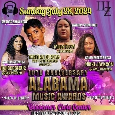 10th Annual AMAs
Bessemer Civic Center 1130 9th Avenue SW 
Televised WOTM Spectrum Charter Cable Statewide will be Streaming Worldwide 
Sunday July 28