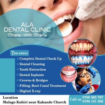 Dentist at Aladentals andcare for beautiful smile and health mulago kubiri book yo appointment wz me on 0780181586/0708265797 improve your smile and oral health