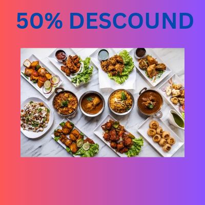 We have here all types of food are given at 50% discount