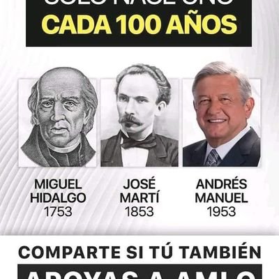 Desde SIEMPRE con AMLO y la 4T... Seguidor de Jesucristo... Admirador de Juárez, de Cárdenas, de Bolívar, de MLKing...
Chiva, Poli...