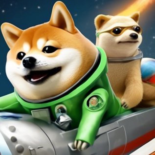 ShibaVSlerf's profile picture. Shiba decided that the other memes were not as fun as Slerf and he decided to take Slerf and ride on a rocket to the moon!