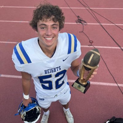 Alamo Heights class of 2025’ OLB / 5’10 , 180/ San Antonio Express News Player of the Week, Whataburger player to Watch Award/ Hang Clean 255, Bench 265