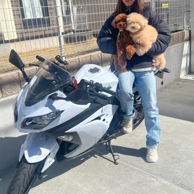 白Ninja乗ってます🥷🏍³₃                         新卒トリマー🐶✂️