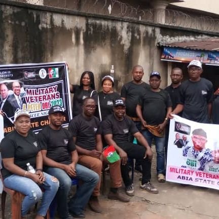 We are members of the Nigerian Legion, Veterans through blood sacrifices for the country Nigeria. We are in support of @PeterObi with our lives.