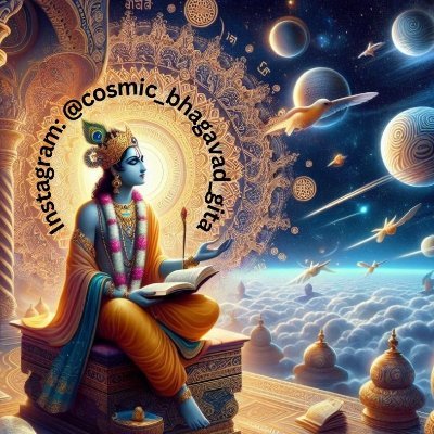 Navigating inner space and outer space on the vehicle of the Gita's wisdom, Where the symphony of the spheres resonates with Lord Krishna's song.