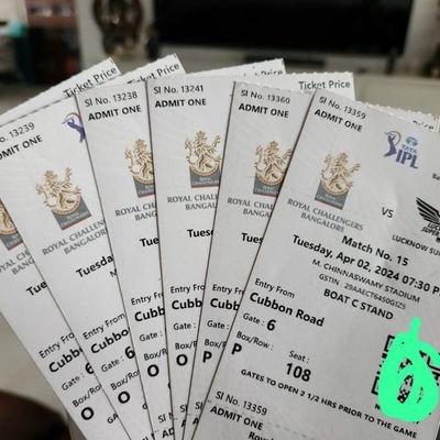 Tickets available for ipl games