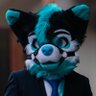 Le_KoWine's profile picture. Just a simple white, black and cyan Wolf | lvl 23 | 🇨🇵 | President of the FurEast convention | little gay Vibe :3