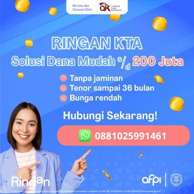 KTA Untuk Karyawan & UMKM
JABODETABEK
Pinjaman Max. 200jt
Tenor 36 Bulan
Tanpa Jaminan