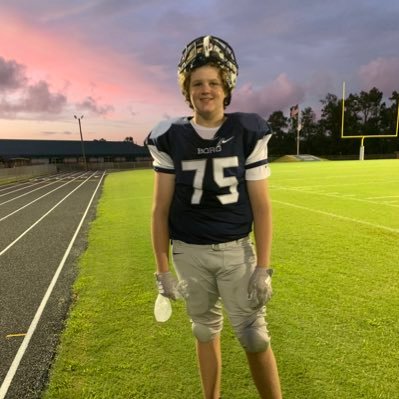 Swansboro high school Football athlete, started Junior varsity as Right tackle. 190 pounds 6”1 #75