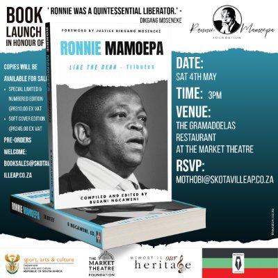 Ronnie Mamoepa (12 July 1960 – 22 July 2017) was a South African communicator, political activist, and public servant who made significant contributions to SA.