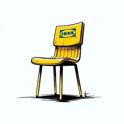 An Ikea chair on base. Come sit down.