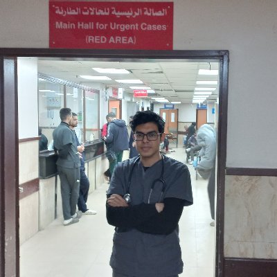 Palestinian _ Gaza
volunteerinf doctor at Al-Aqsa martyrs hospital
Cairo university gradute
https://t.co/XgH03OgD3j
https://t.co/v13BlSMyHm