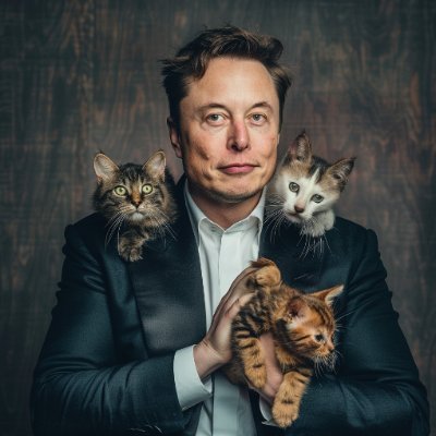 Elon Musk, the tech mogul, adores his cat, Whiskers, finding solace in their companionship.