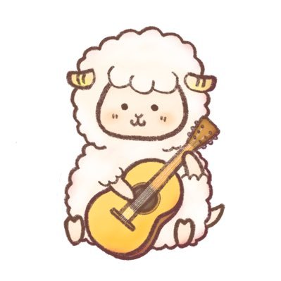 ギター初めてとにかく頑張ってる、毎月日立に現れる謎の🐑  ブルーのギターケースにジンくんのマスコットがトレードマーク♡