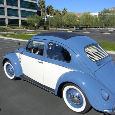 My dream car is a light blue/white 1958 VW Ragtop beetle.