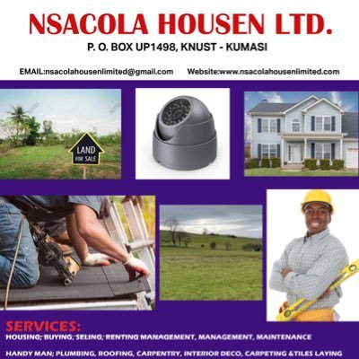 • Buying, Selling & Maintenance of Property
• Handyman Services (Plumbing, Roofing, Tiling, etc.)
• Security Management (CCTV, Electric Fencing, etc.)