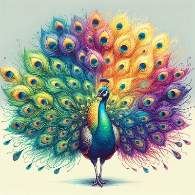 🌈🦚 Just a cocky peafowl. 🦚🌈