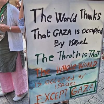Forbidden news🤔

The world thinks that Gaza is occupied by Israel.
The truth is that the whole world is occupied by Israel 
Except Gaza