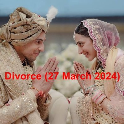 Sid divorc3d infertile Kiara Charan on 27 th march 2024 . We sidians r waiting for official announcement
