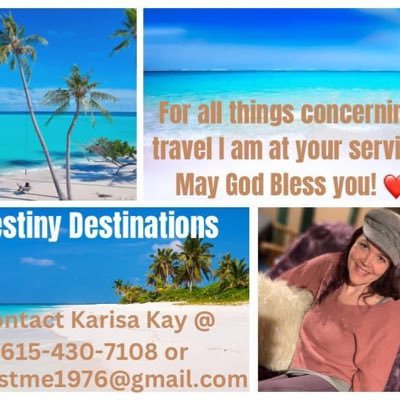 I look forward to serving you in all your travel needs! As well as offering you a fabulous Opportunity to partner with me in Destiny season!