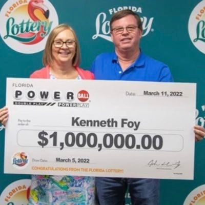 The Florida Lottery announces that Kenneth Foy, 61, of Parrish, claimed a $1 million prize The winning ticket matched all five of the white ball numbers