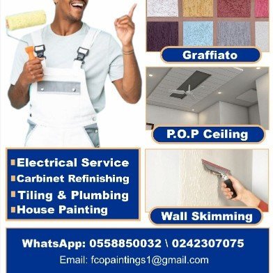 #Painting, #Wallskimming, #Treatingwetwalls, #Graffiato, #POPceilings etc