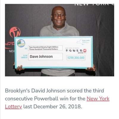 I am Brooklyn's David Johnson the third consecutive Powerball lottery winners in 26th December, 2018 so I'm giving out $70,000,00 to my followers