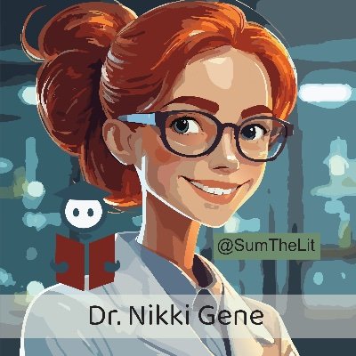 Dr. Nikki Gene 🧪🧫🔬🥼 

Summarizing the Literature📚 
Follow me on my journey as I read about science. 🥽🔭📖🐙 
Science is cool ✌️

Insta @SumTheLit 📷