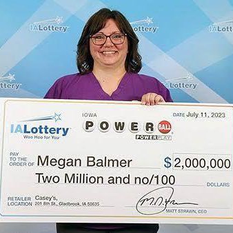 36year old lowa woman who became the only Powerball winner to take home a $2 million prize in Tama County is paying off credits cards debts or whatsoever