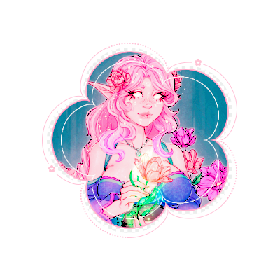 eladrin nature cleric | big heart , little . . . common sense . ( icon by @.ThireaArt ! 💖 )