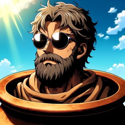 CryptoDiogeneX's profile picture. Surround yourself with builders and self-improvers. 
The golden, restless heroes.