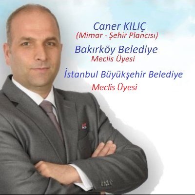 canerkilic2023's profile picture. (Mimar ve Şehir Plancısı) 
İstanbul Büyükşehir Belediyesi - Bakırköy Belediyesi 
 CHP Meclis Üyesi