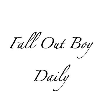 || News and Updates about #FallOutBoy! || 

((On A Small Break))

 (THIS IS A FAN PAGE AND NO AFFILIATION WITH @falloutboy)