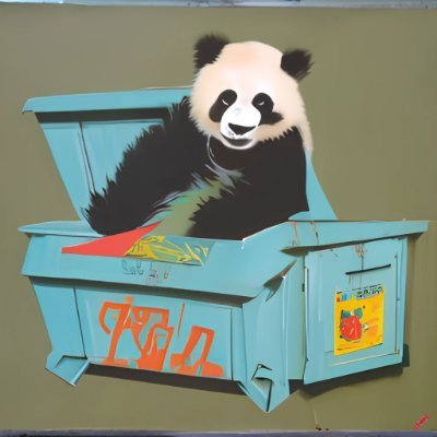 A creature at home in the warmth of their digital garbage.

A celebration of wallowing.

It’s dumpsters, It’s pandas. It’s Dumpster Pandas.

by @MadMattMani