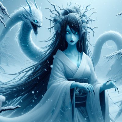 Yuki-onna, a Japanese folklore figure, is a ghostly spirit associated with winter and snow. Now launching on the Solana network.