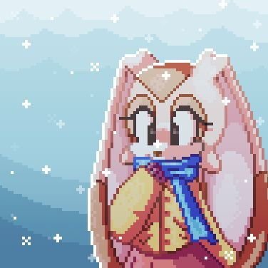 hello everyone my name is cream, cream the rabbit and my little friend chese i like to playing game pixel style Guardian Tales